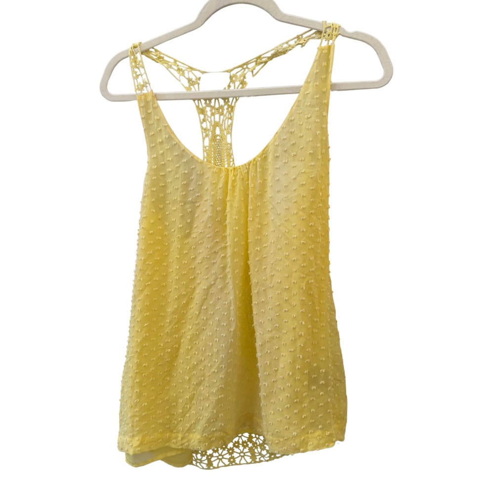 Bebe Yellow Crochet Tank Top - Medium